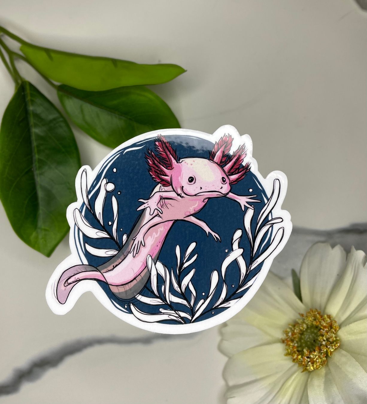 A Dresser Drawer Axolotl Sticker