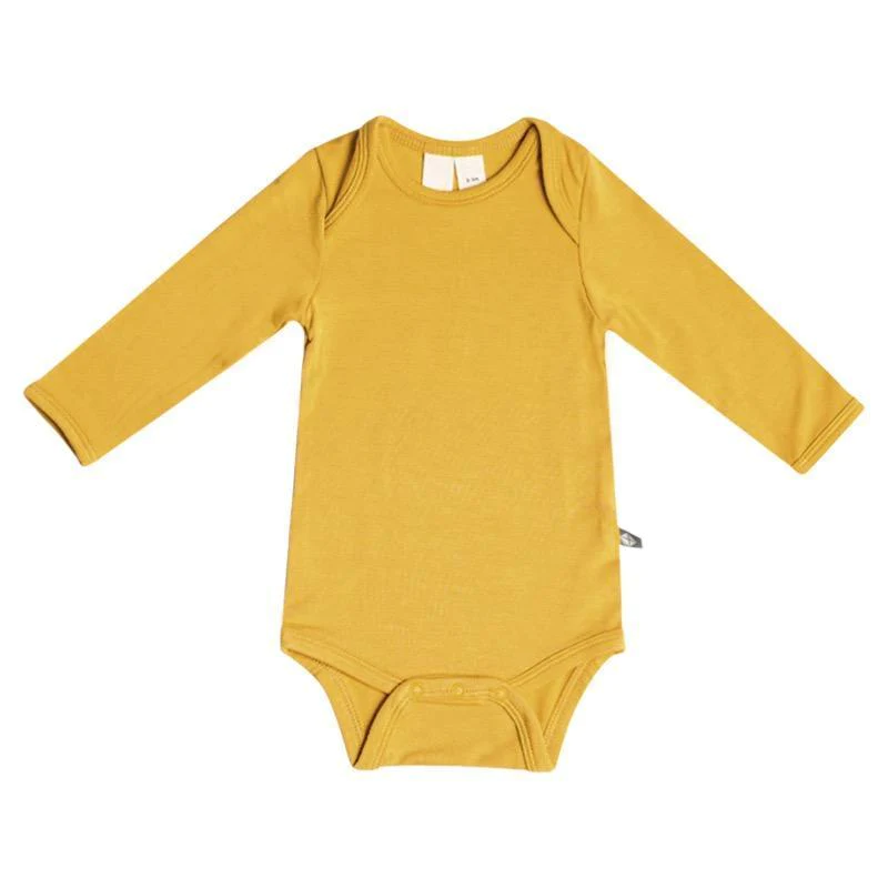 Kyte BABY Long Sleeve Bodysuit in Mustard