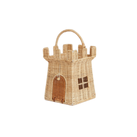 Olli Ella Rattan Castle Bag in Natural