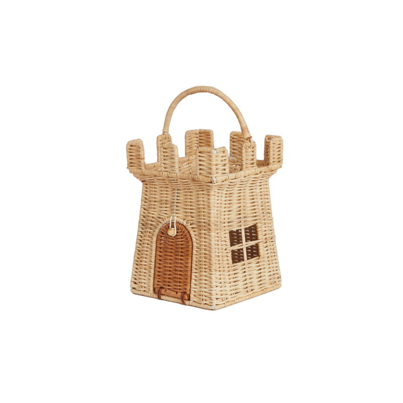 Olli Ella Rattan Castle Bag in Natural