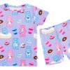 Birdie Bean Care Bears Donuts And Coffee Bamboo Viscose 2-Piece Short Sleeve Pajamas