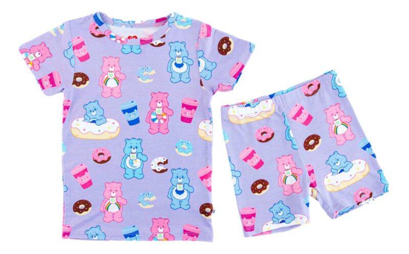 Birdie Bean Care Bears Donuts And Coffee Bamboo Viscose 2-Piece Short Sleeve Pajamas