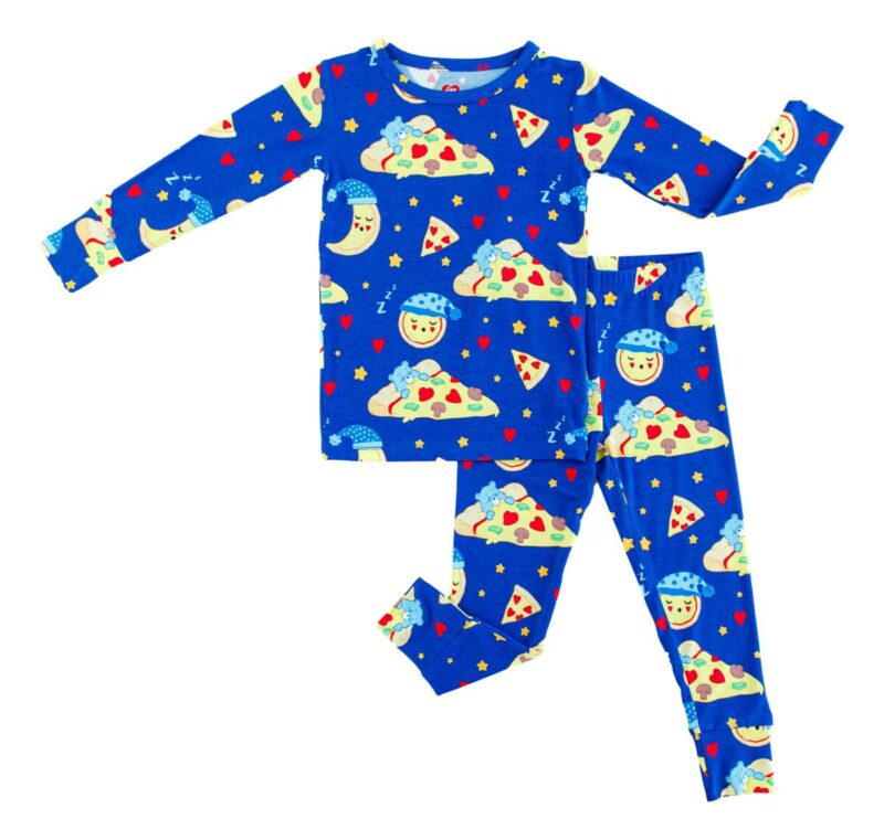 Birdie Bean Care Bears Bedtime Pizza Bamboo Viscose Long Sleeve 2-Piece Pajamas