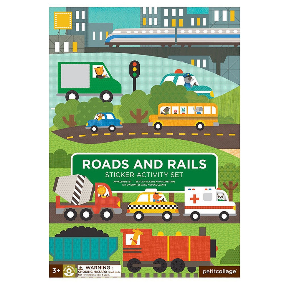 Petit Collage Roads & Rails Sticker Activity Set