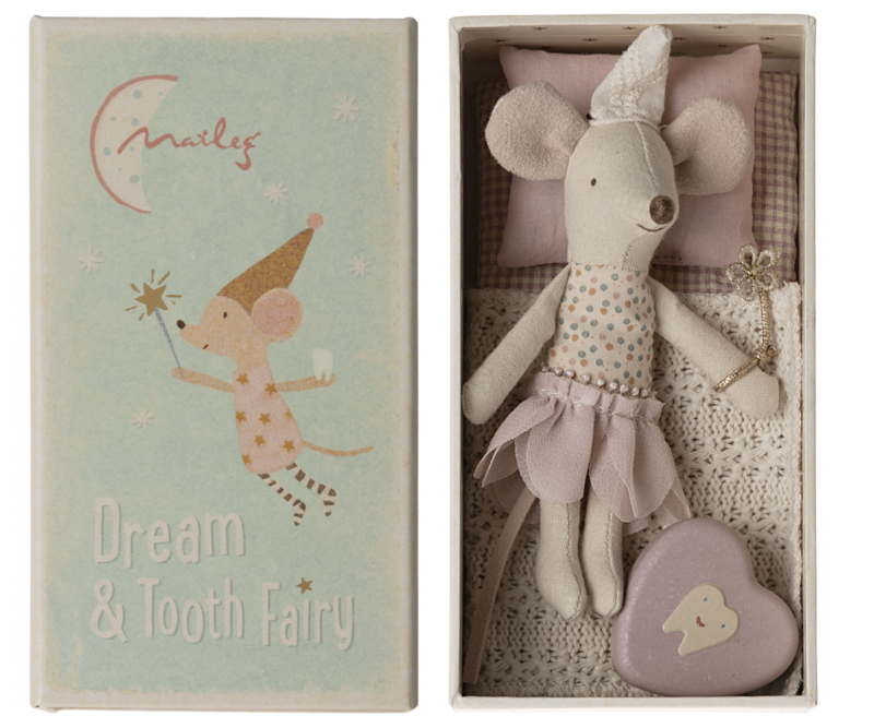 Tooth Fairy Mouse Little Sister in Matchbox from Maileg