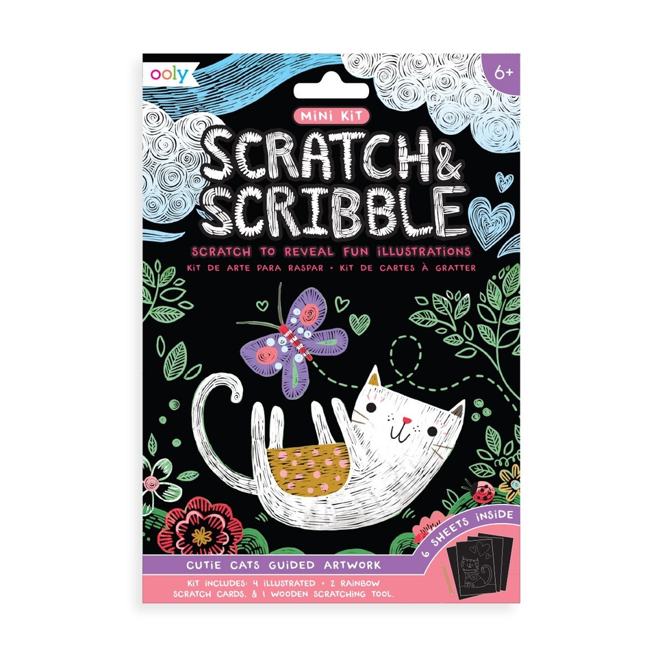 OOLY Cutie Cats Mini Scratch & Scribble Art Kit
