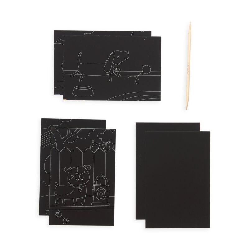 Playful Pups Mini Scratch & Scribble Art Kit from OOLY