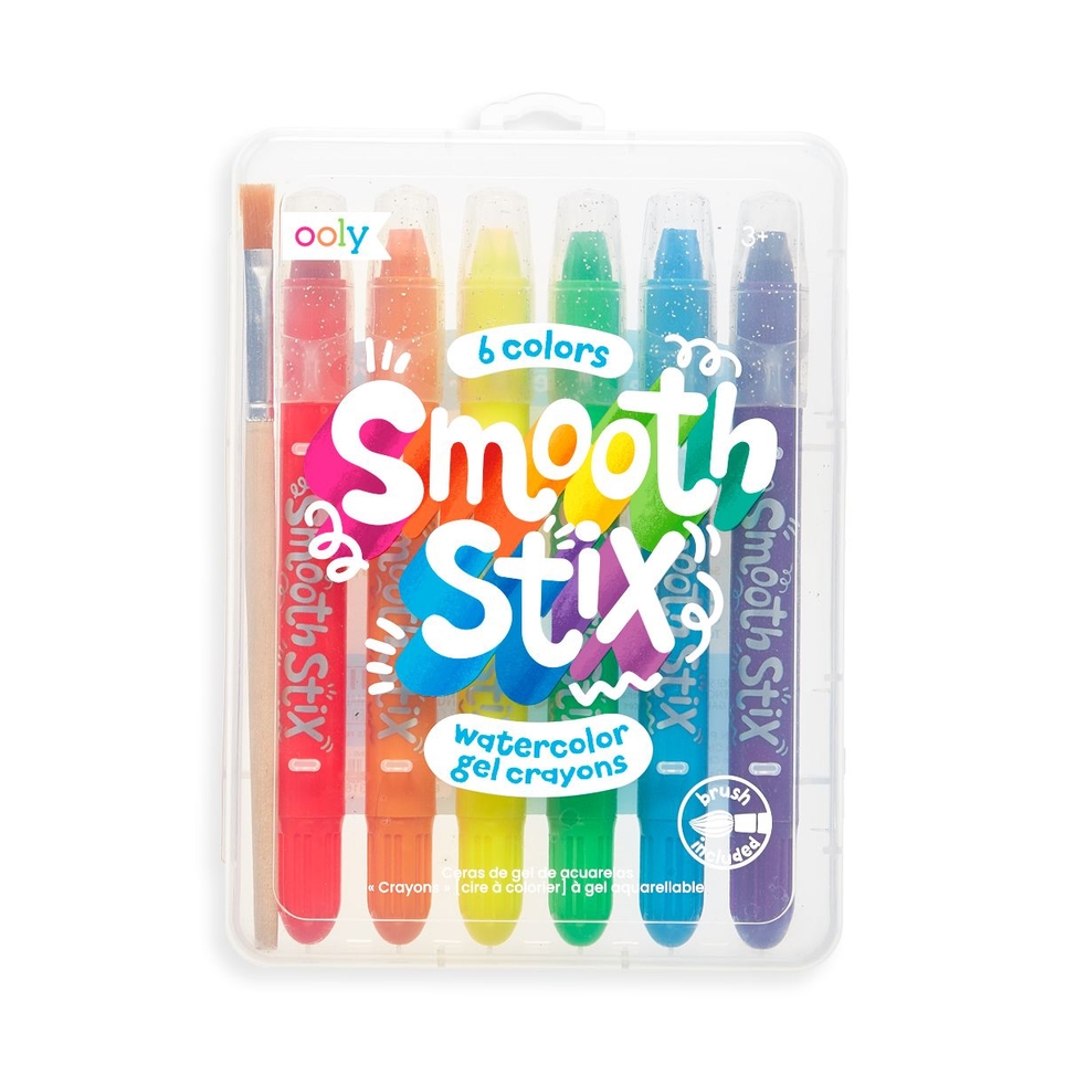 OOLY Smooth Stix Watercolor Gel Crayons Set of 6
