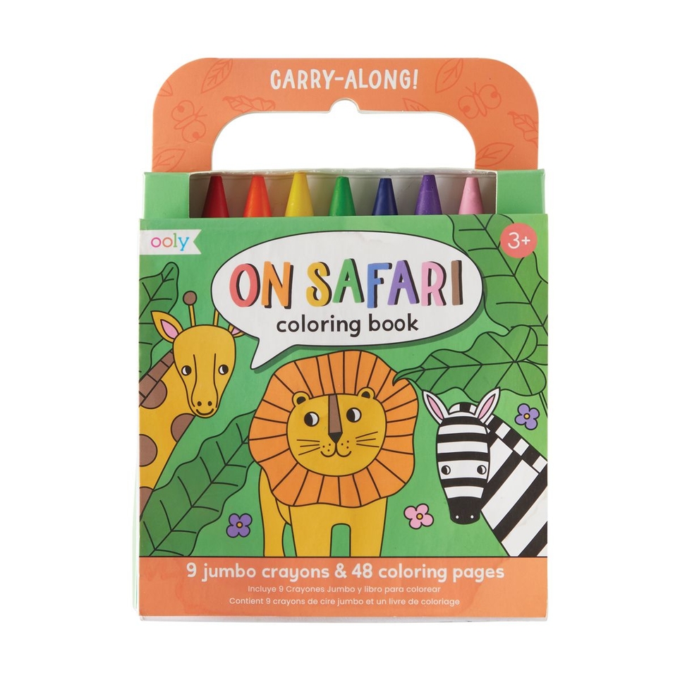 OOLY On Safari Carry Along Crayon & Coloring Book Kit