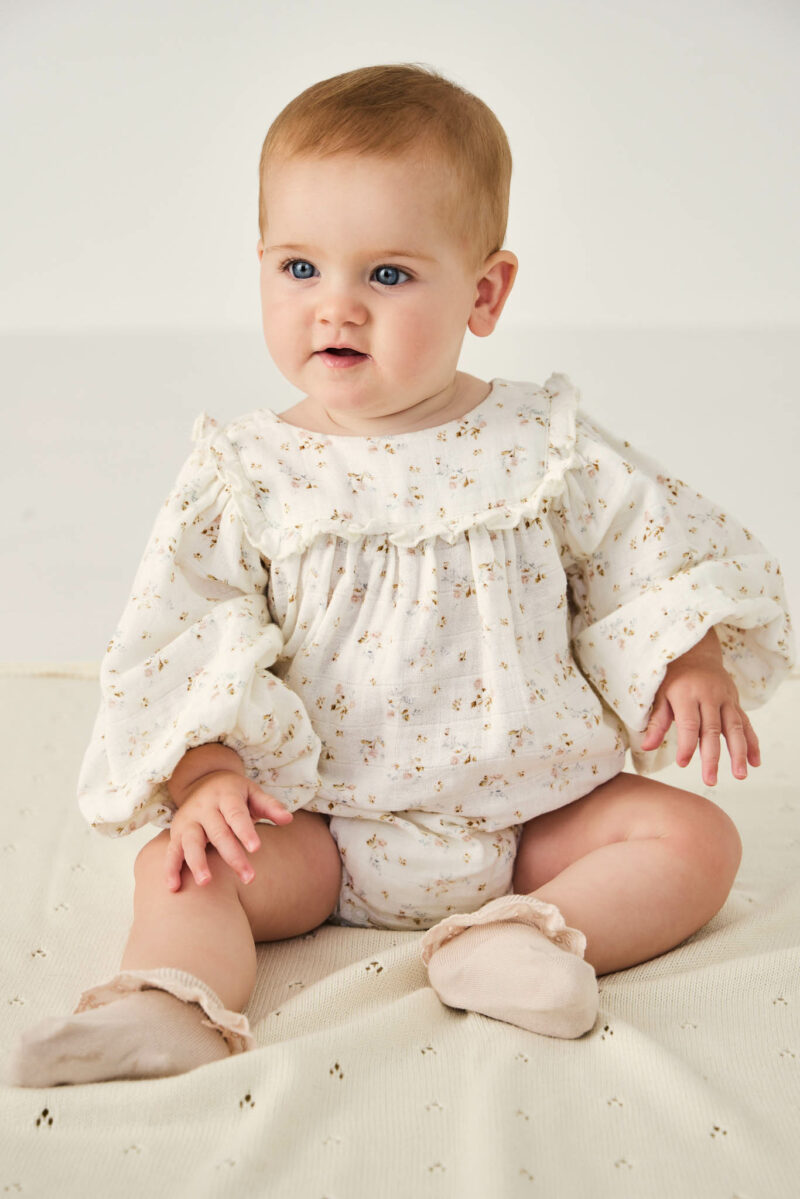 Jamie Kay Organic Cotton Muslin Frances Playsuit In Nina Watercolour Floral