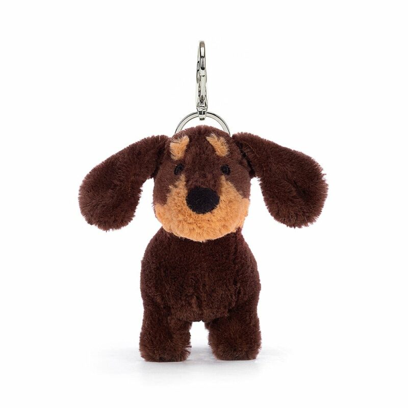 Otto Sausage Dog Bag Charm from Jellycat