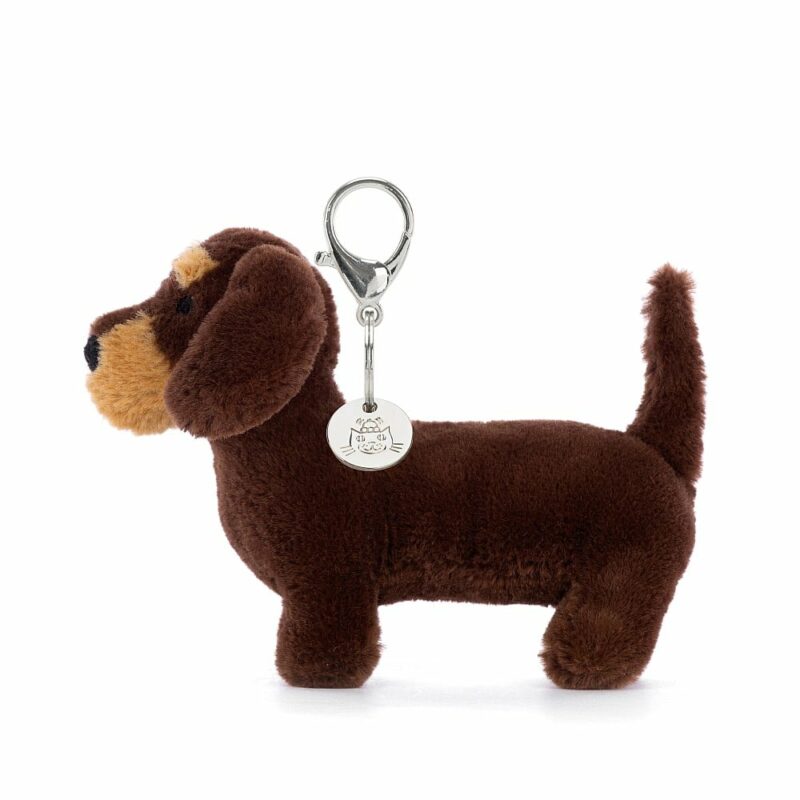 Otto Sausage Dog Bag Charm made by Jellycat