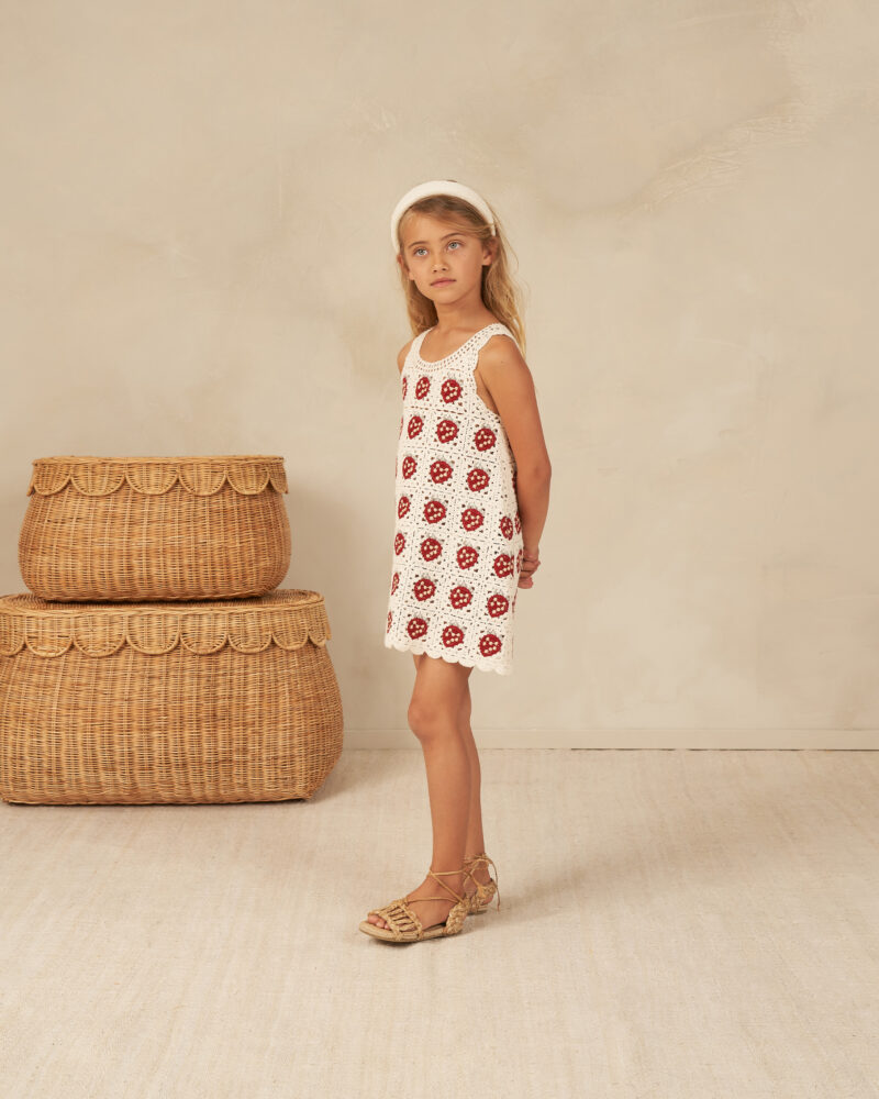 Rylee + Cru Crochet Tank Mini Dress In Strawberry