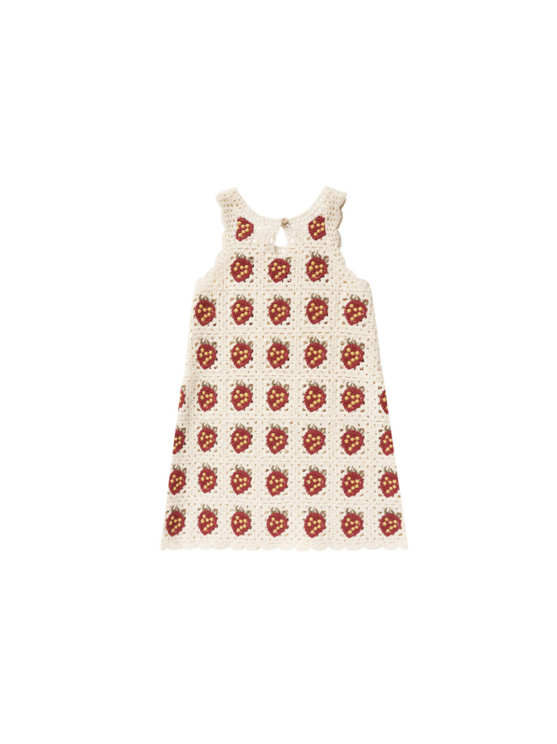 Crochet Tank Mini Dress In Strawberry