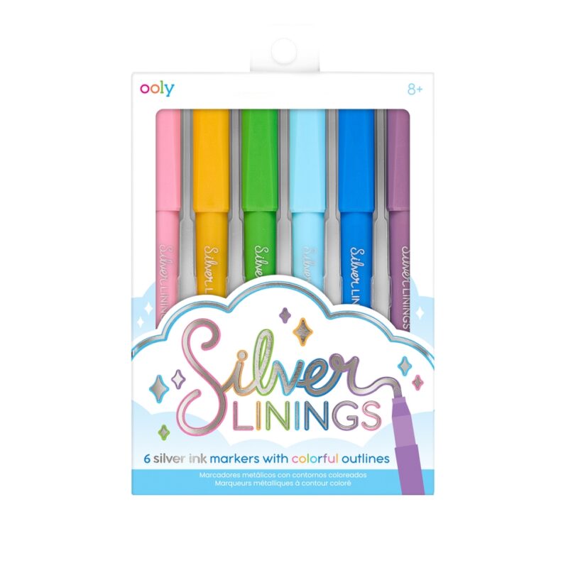 OOLY Silver Linings Outline Markers Set of 6