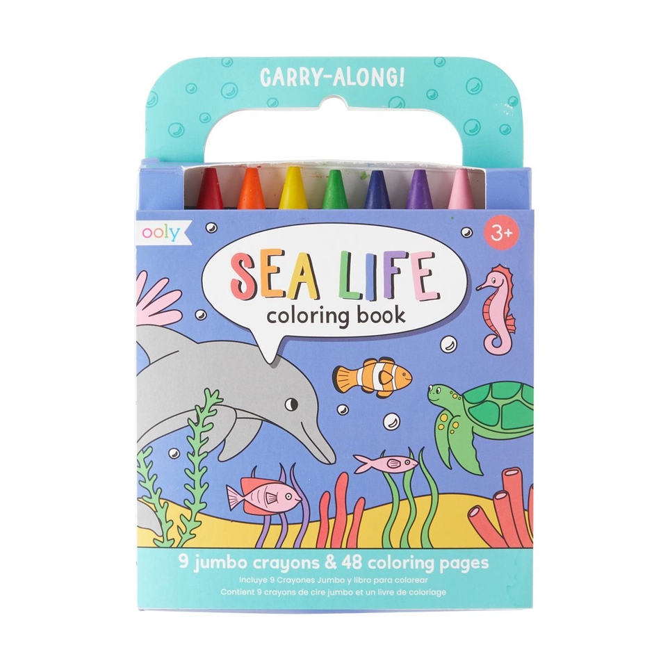 OOLY Sea Life Carry Along Crayon & Coloring Book Kit