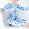 Something Blue Bamboo Viscose Ruffle Convertible Footie from Dreamiere