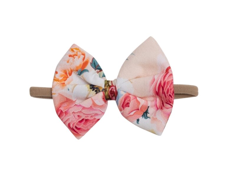 Stone and Rose Amelia Bow Headband in Mountain Peony