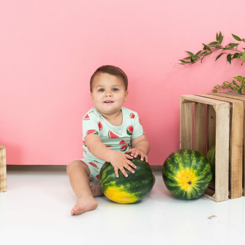 Short Sleeve Pajamas in Watermelon from Kyte BABY