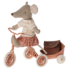 Big Sister Tricycle Mouse In Coral from Maileg
