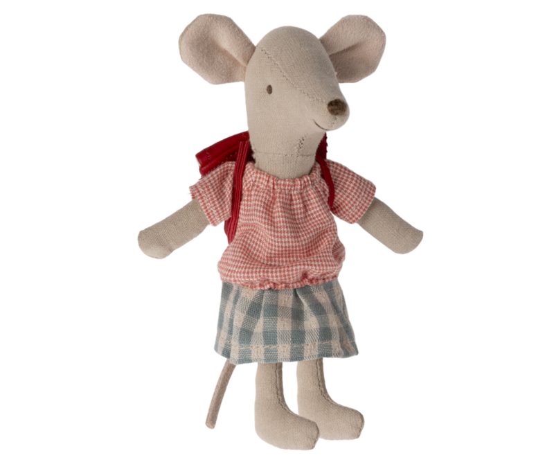 Maileg Big Sister Tricycle Mouse In Red