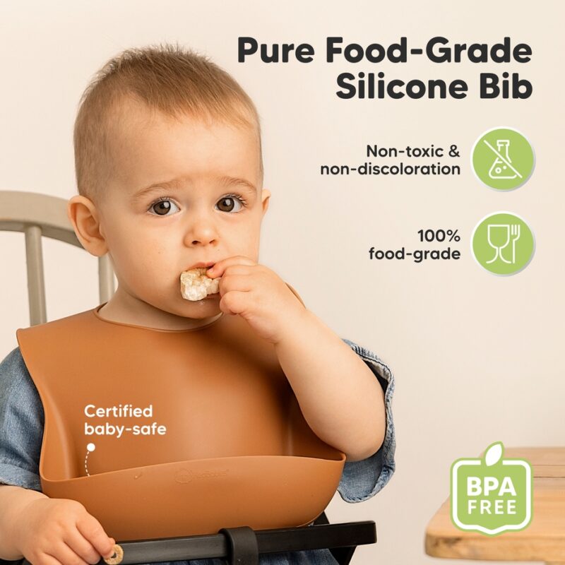 Terracotta Silicone Bibs from KeaBabies