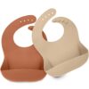 KeaBabies Terracotta Silicone Bibs