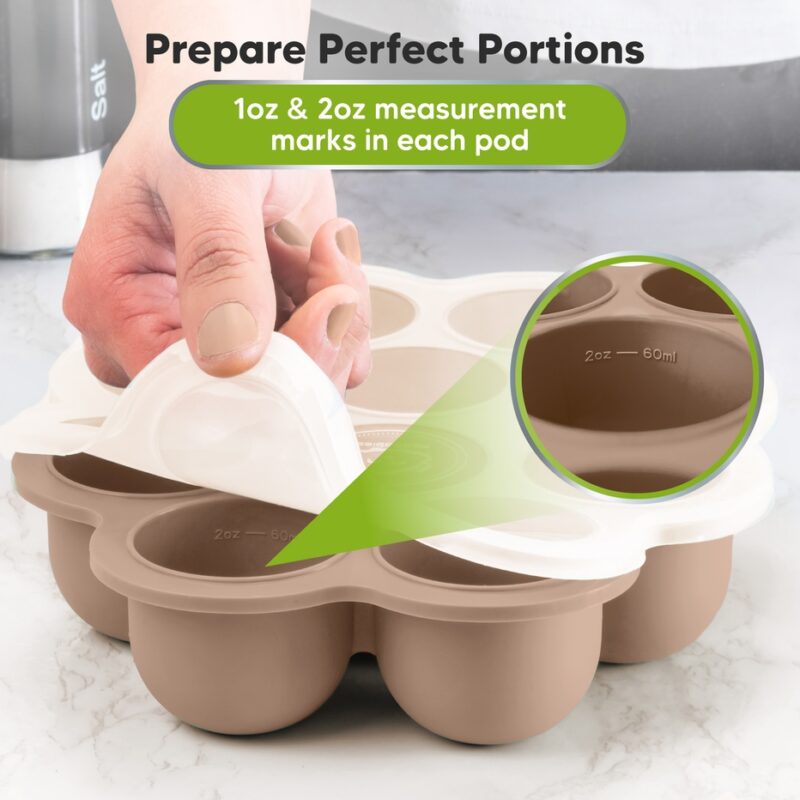 KeaBabies Chai Latte Silicone 2oz Baby Food Freezer Tray with Lid part of our collection KeaBabies Chai Latte Silicone 2oz Baby Food Freezer Tray with Lid part of our collection