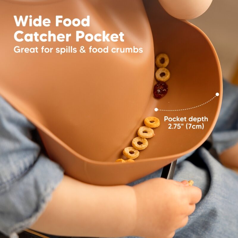 KeaBabies Terracotta Silicone Bibs Feeding
