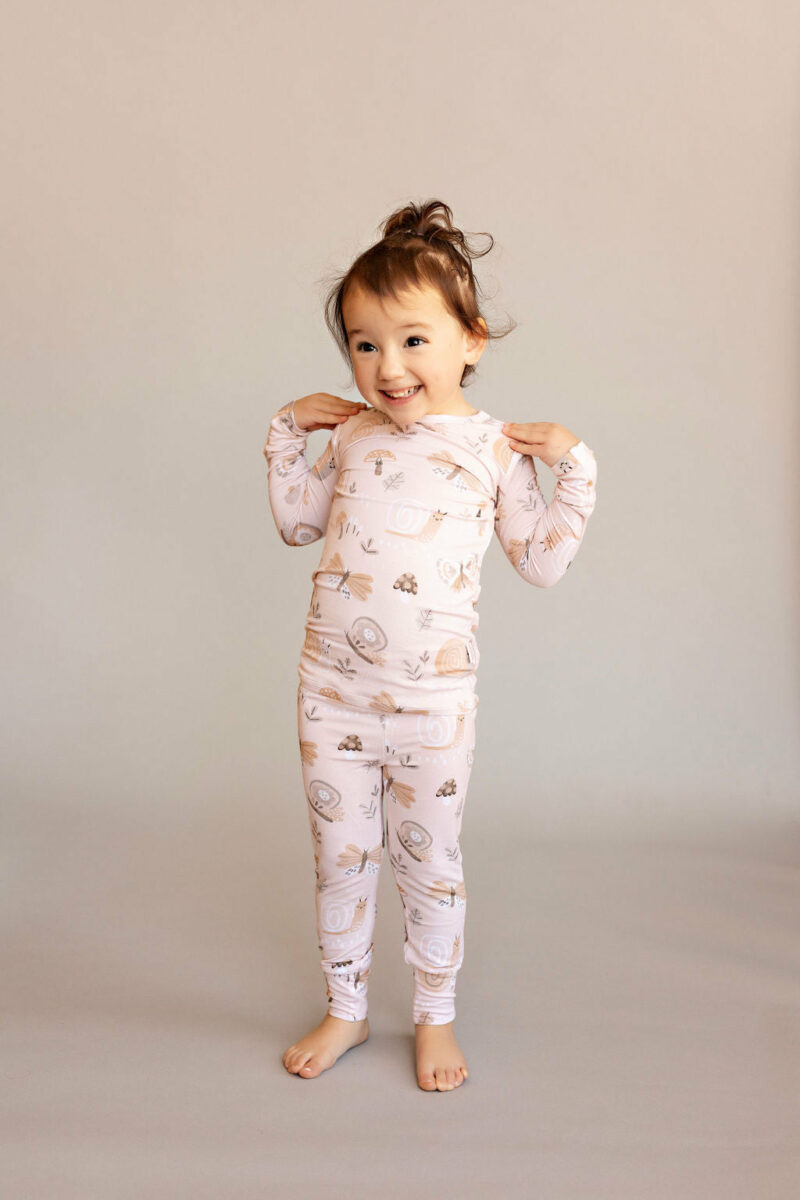 Butterscotch Babies Snails Bamboo Viscose Two-Piece Pajama Set