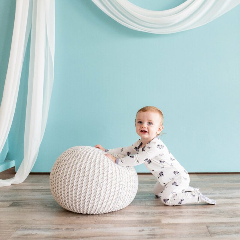 Kyte BABY Zippered Footie in Raccoon