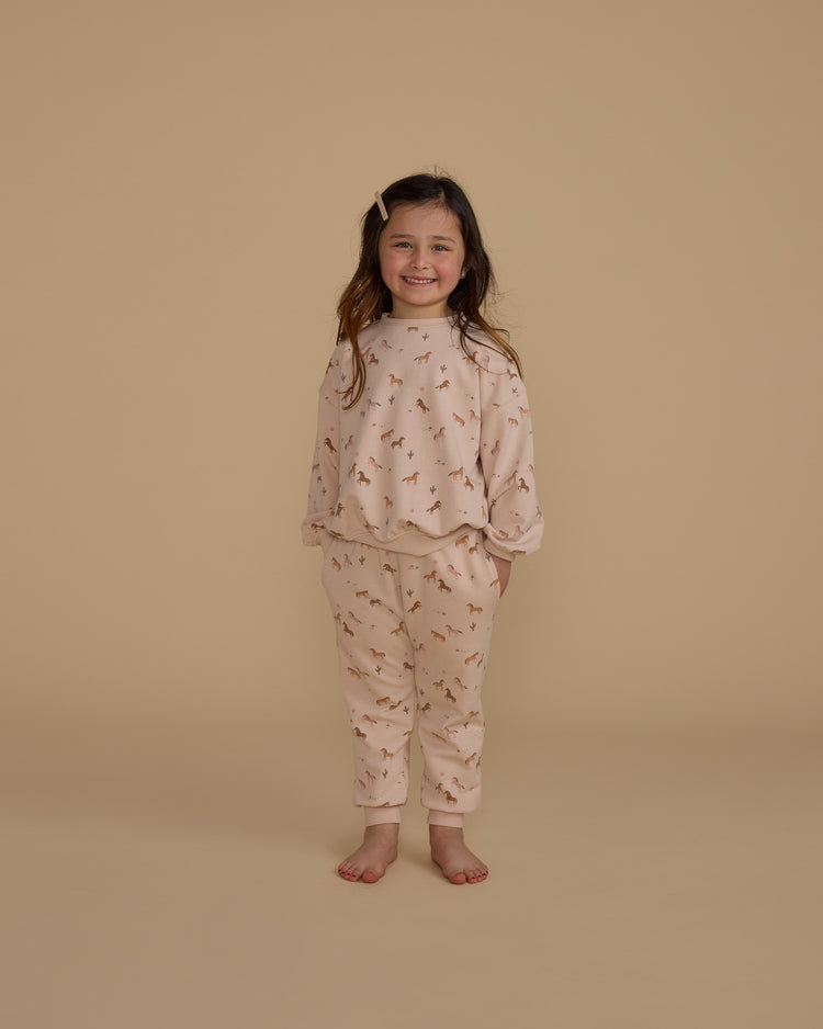 Relaxed Sweatshirt In Horses from Rylee & Cru