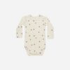 Quincy Mae Ribbed Long Sleeve Bodysuit In Mushrooms