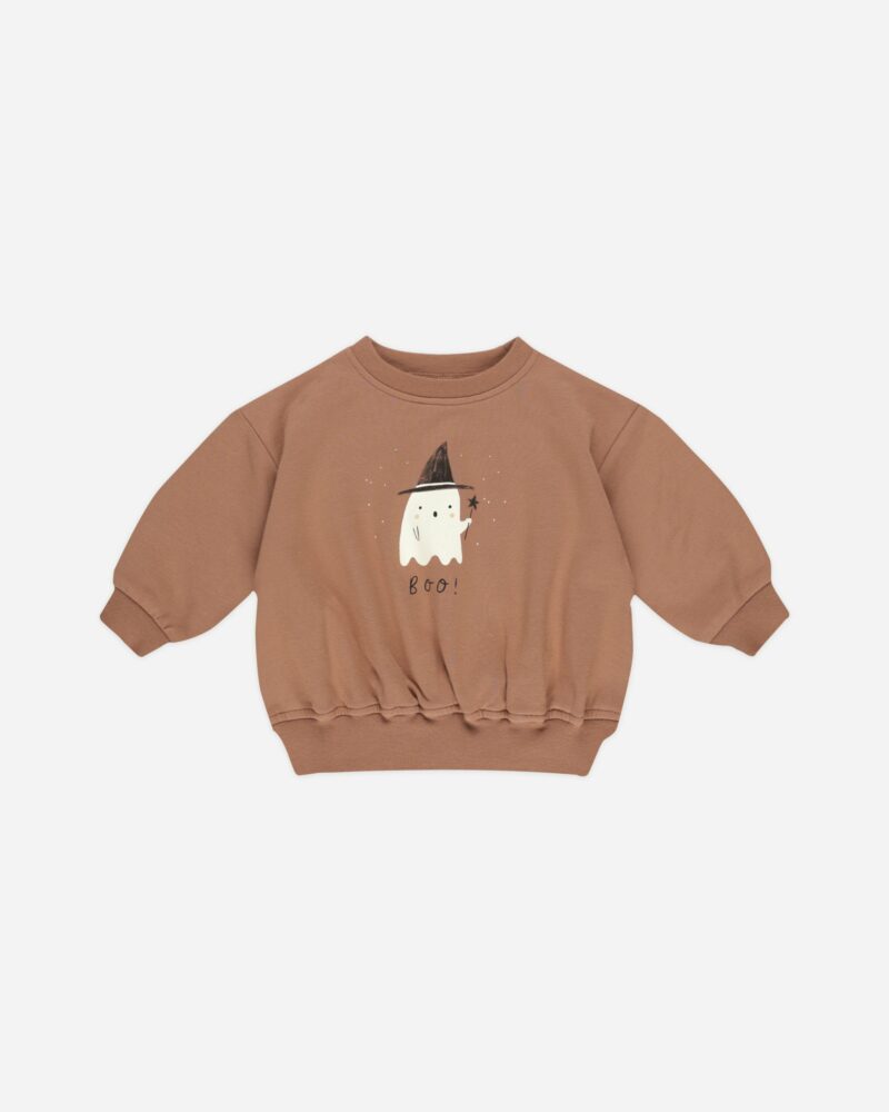 Relaxed Fleece Sweatshirt In Boo from Quincy Mae