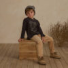 Rylee & Cru Raw Edge Long Sleeve Tee In Wolf Pack
