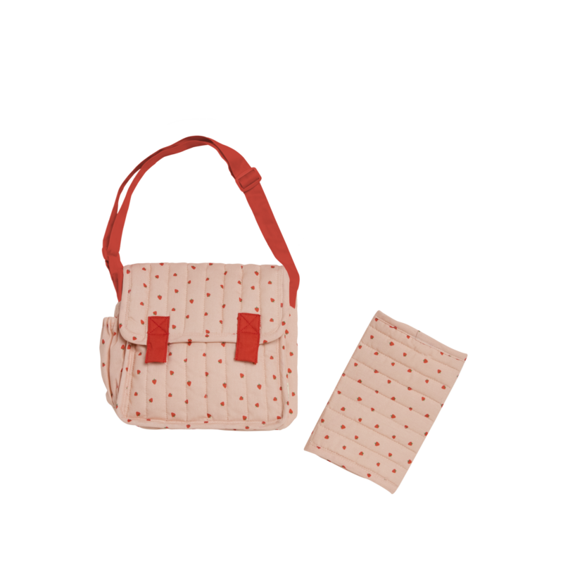 Olli Ella Carrie Convertible Changing Bag & Mat Strawberry
