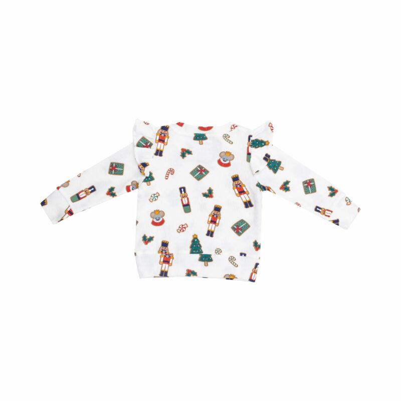 Nutcracker Christmas Cookies Ruffle Sweatshirt from Angel Dear