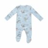 I Love You To The Moon Cows Bamboo Viscose Zipper Footie