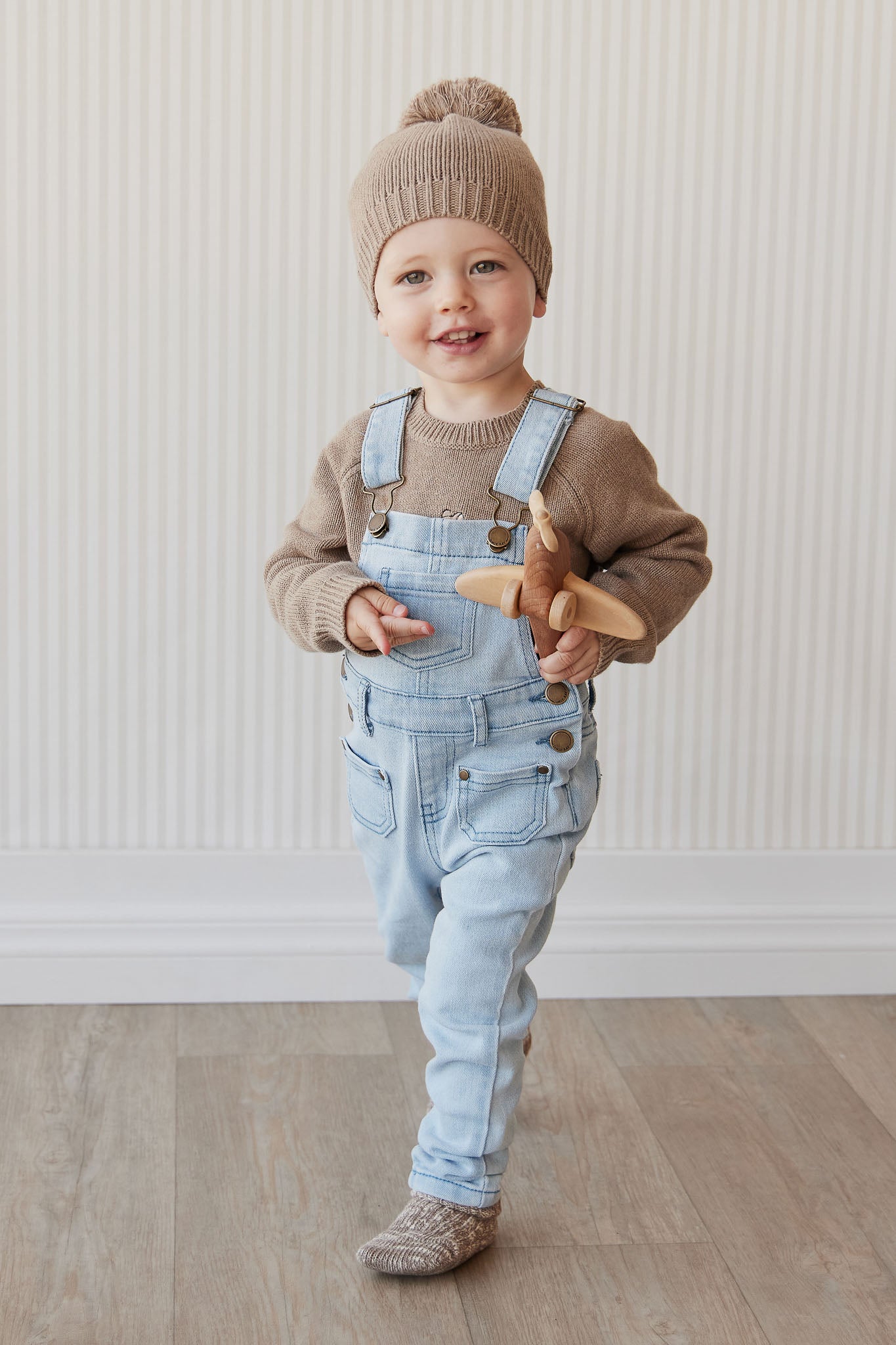 Jamie Kay Arlo Twill Overall in Washed Denim 