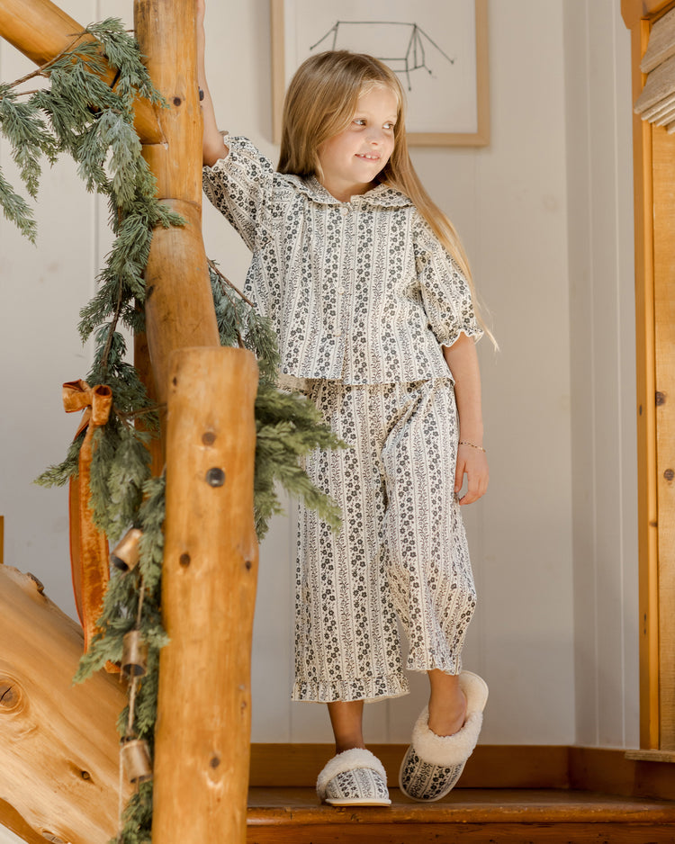 Rylee Cru Ruffle Pajamas in Vines