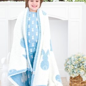 Birdie Bean Blue Bunny Microfiber Toddler Blanket