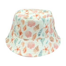 Emerson and Friends Sandy Seashells Pink Reversible Beach Bucket Hat