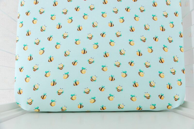 Bumble Bee Bamboo Viscose Crib Sheet made by Birdie Bean