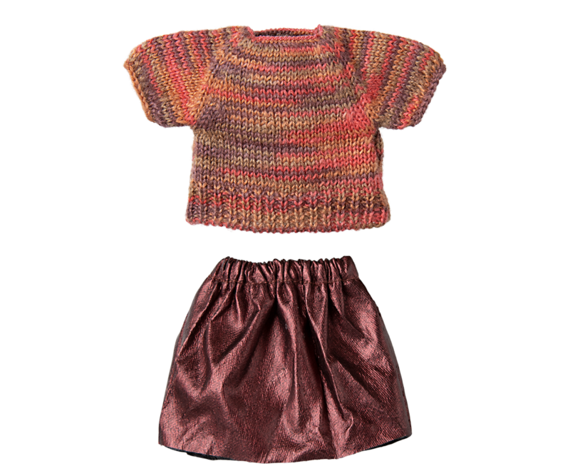 Maileg Mum Mouse Skirt and Kitted Blouse