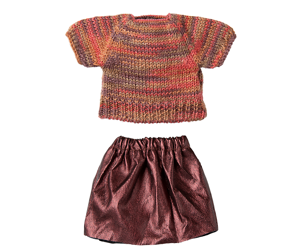Maileg Mum Mouse Skirt and Kitted Blouse