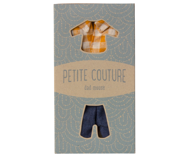 Dad Mouse Yellow Checked Shirt and Pants from Maileg
