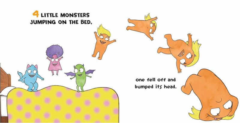 Five Little Monsters Jumping on the Bed made by