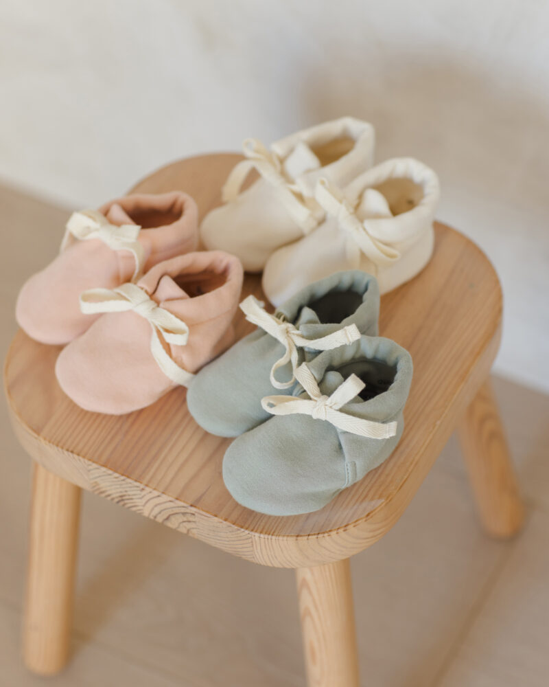 Baby Booties In Natural from Quincy Mae