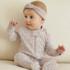 Quincy Mae Zip Long Sleeve Sleeper Footie In Lavender Ditsy