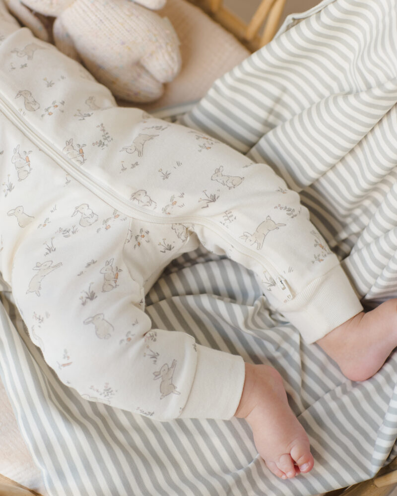Zip Longsleeve Sleeper In Bunnies
